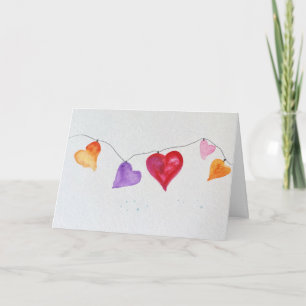 Festiva Tarjeta de felicitación de cuerdas del corazón dob