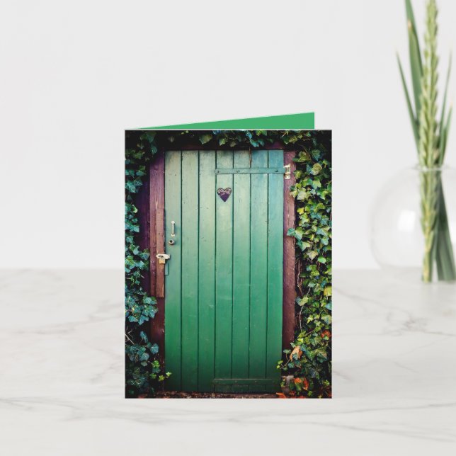 Festiva Tarjeta de felicitación de cumpleaños con puerta d (Anverso)