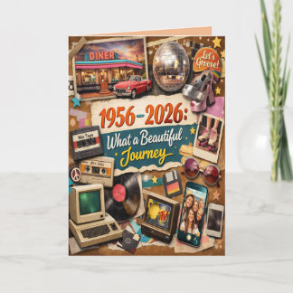 Festiva Tarjeta de felicitación de cumpleaños número 70 re