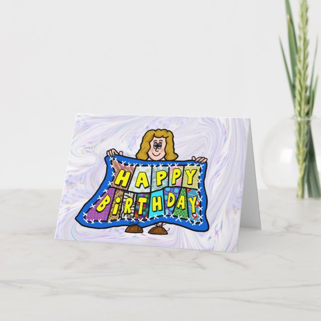 Festiva Tarjeta de felicitación de cumpleaños Quilt (Anverso)