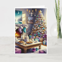 Festiva Tarjeta de Felicitación de Deseos Navideños Cálido