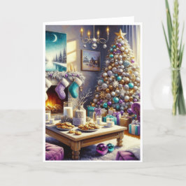 Festiva Tarjeta de Felicitación de Deseos Navideños Cálido