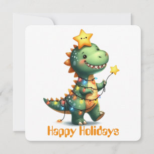 Festiva Tarjeta de Felicitación de Dinosaurio Divertida pa