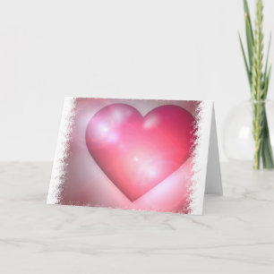 Festiva Tarjeta de felicitación de diseño de corazón rosad