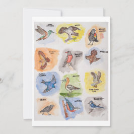 Festiva Tarjeta de Felicitación de Doce Pájaros