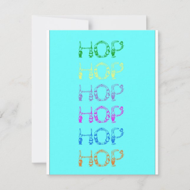 Festiva Tarjeta de felicitación de Easter Hop de los Bunni (Anverso)