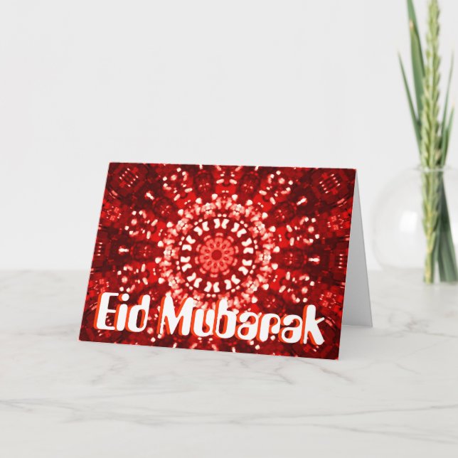 Festiva Tarjeta de felicitación de Eid Mubarak (Anverso)