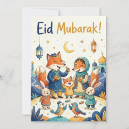 Festiva Tarjeta de felicitación de Eid Mubarak - Celebraci