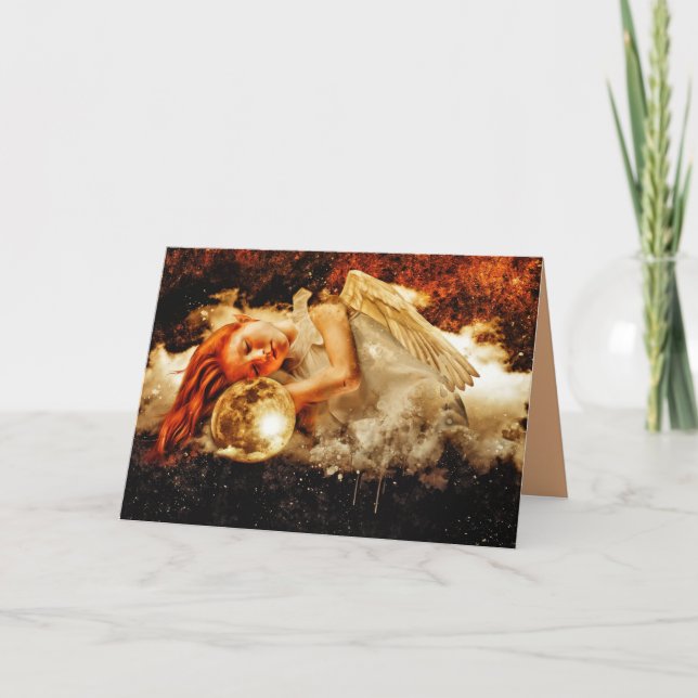 Festiva tarjeta de felicitación de elf angel (Anverso)