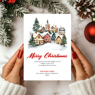 Festiva Tarjeta de Felicitación de Escena Clásica Navideña