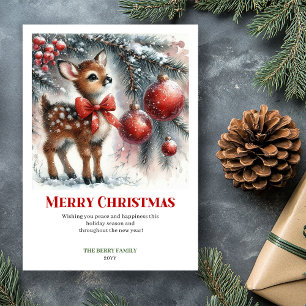 Festiva Tarjeta de felicitación de escena de invierno de b