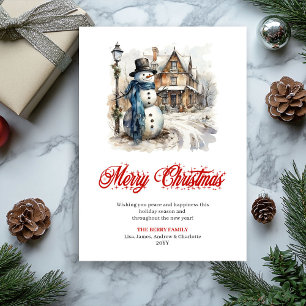 Festiva Tarjeta de felicitación de escena invernal elegant