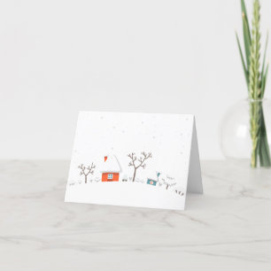 Festiva Tarjeta de Felicitación de Escena Navideña de Caba