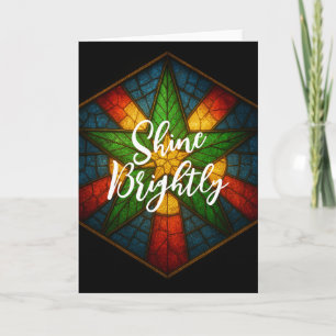 Festiva Tarjeta de felicitación de estrella de vidrio empl