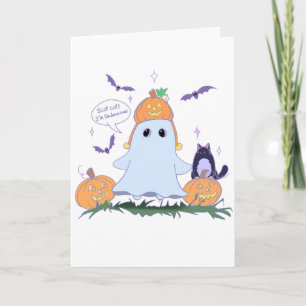Festiva Tarjeta de Felicitación de Fantasma Divertido y Ga