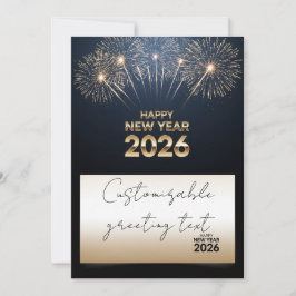 Festiva tarjeta de felicitación de feliz Año Nuevo 2026 -
