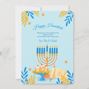 Festiva Tarjeta de felicitación de feriado de Hanukkah Ele