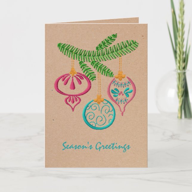 Festiva Tarjeta de felicitación de feriado de Ornaments de (Anverso)