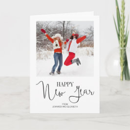 Festiva Tarjeta de felicitación de foto de Año Nuevo Simpl