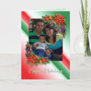 Festiva Tarjeta de felicitación de fotos de Red Green Happ