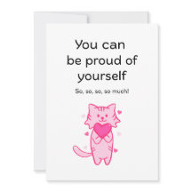Tarjeta de Felicitación de Gato Rosa Adorable Insp