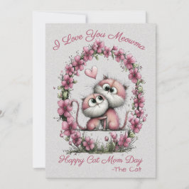 Festiva Tarjeta de Felicitación de Gatos Muy Lindos para M