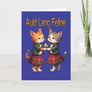 Festiva Tarjeta de felicitación de gatos naranjas felinos