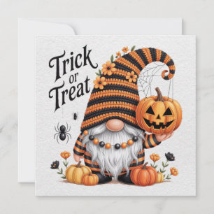 Festiva Tarjeta de Felicitación de Gnomo de Halloween
