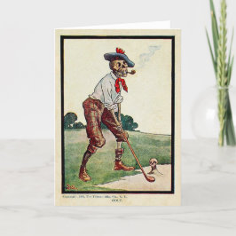 Festiva Tarjeta de felicitación de golf Vintage 1905