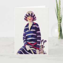 Festiva Tarjeta de felicitación de golf Vintage 1925