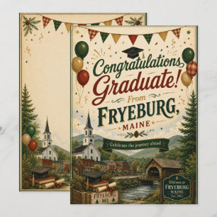 Festiva Tarjeta de felicitación de graduación de Fryeburg