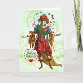 Festiva Tarjeta de felicitación de hadas de Yuletide