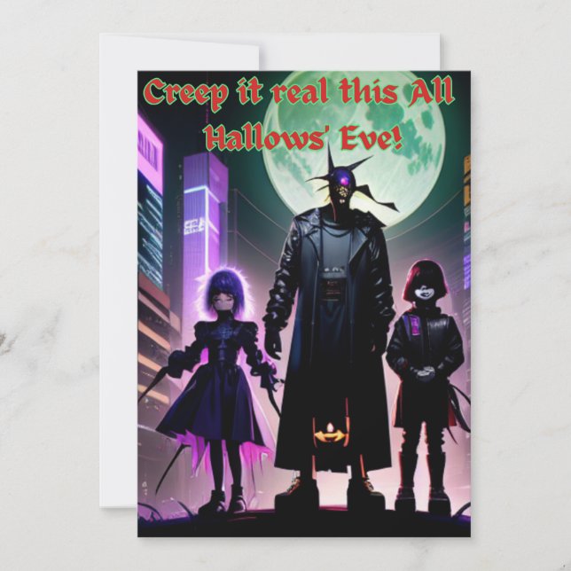 Festiva Tarjeta de Felicitación de Halloween (Anverso)
