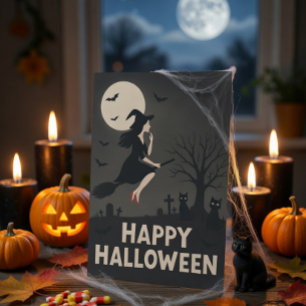 Festiva Tarjeta de Felicitación de Halloween de Bruja Espe