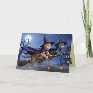 Festiva Tarjeta de Felicitación de Halloween de Brujas Ati