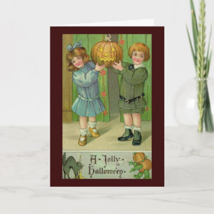 Festiva Tarjeta de felicitación de Halloween del vintage