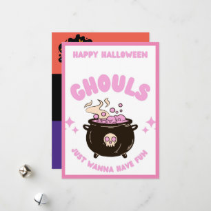 Festiva Tarjeta de Felicitación de Halloween, Diseño Adora