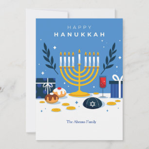 Festiva Tarjeta de felicitación de Hanukkah Elements