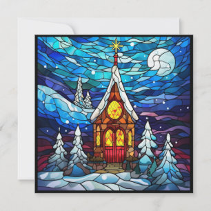 Festiva Tarjeta de Felicitación de Iglesia de Invierno