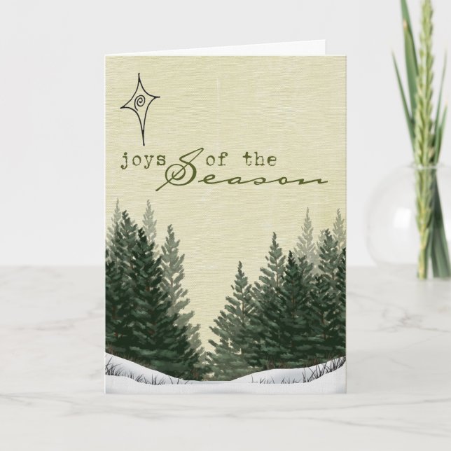 Festiva tarjeta de felicitación de invierno (Anverso)