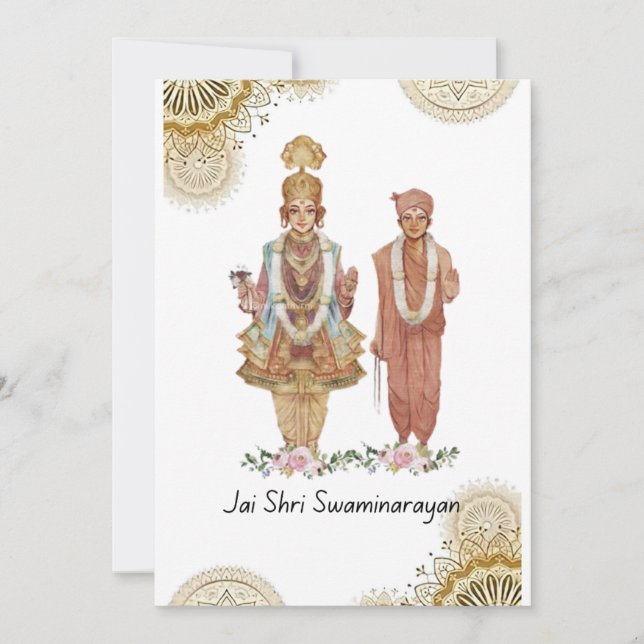 Festiva Tarjeta de felicitación de Jay Shree Swaminarayan (Anverso)