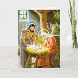 Festiva Tarjeta de felicitación de Jesús del bebé