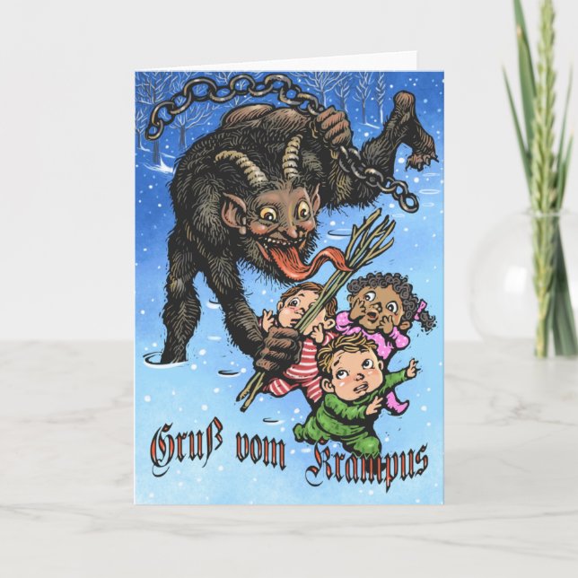 Festiva Tarjeta de felicitación de Krampus (Anverso)