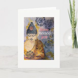 Festiva Tarjeta de felicitación de la acuarela de Buda de