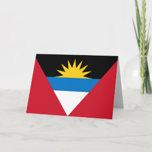 Festiva tarjeta de felicitación de la bandera de antigua y