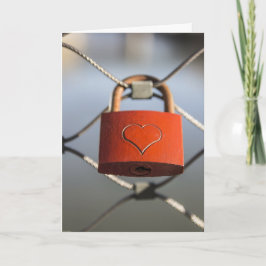 Festiva Tarjeta de felicitación de la cerradura del amor