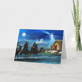 Festiva Tarjeta de Felicitación de la Escena del Pesebre d