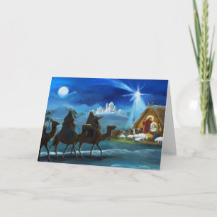 Festiva Tarjeta de Felicitación de la Escena del Pesebre d