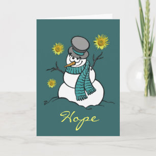 Festiva Tarjeta de felicitación de la esperanza del muñeco