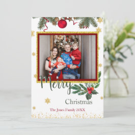Festiva Tarjeta de felicitación de la familia navideña de 